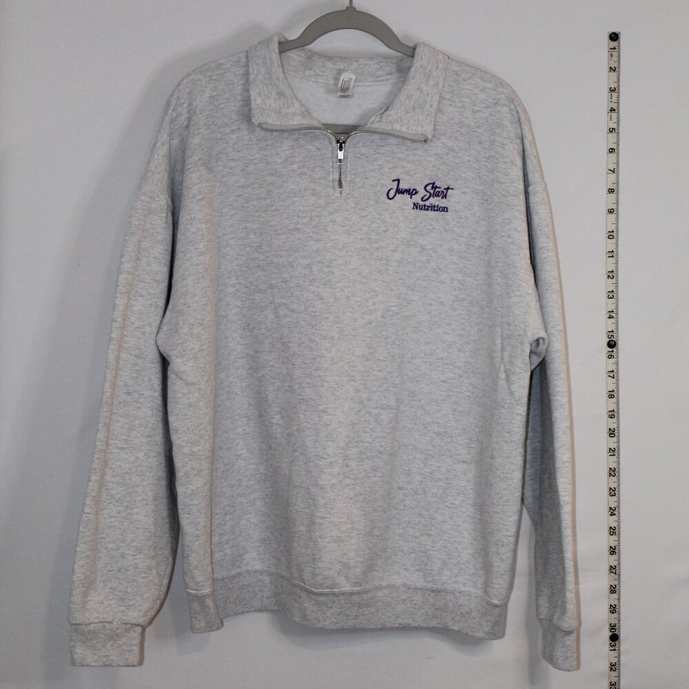 Jerzees Nublend gray soft lined partial zippered front sweatshirt XL